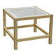 Table d'appoint/table basse vintage Hollywood Regency avec plateau en verre