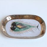 Vintage decorative dish with fish decoration - Dour - Forces Murales