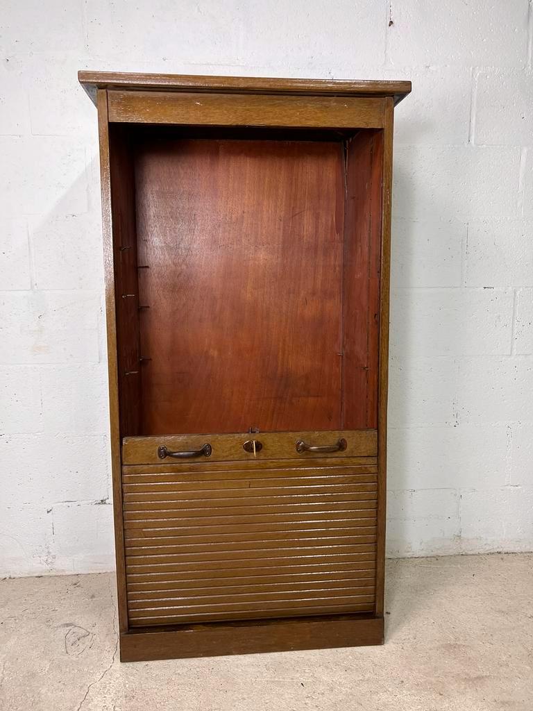 Vintage wooden filing cabinet / shutter cabinet / column cabinet
