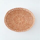 Panier en osier oval, panier tressé osier vintage