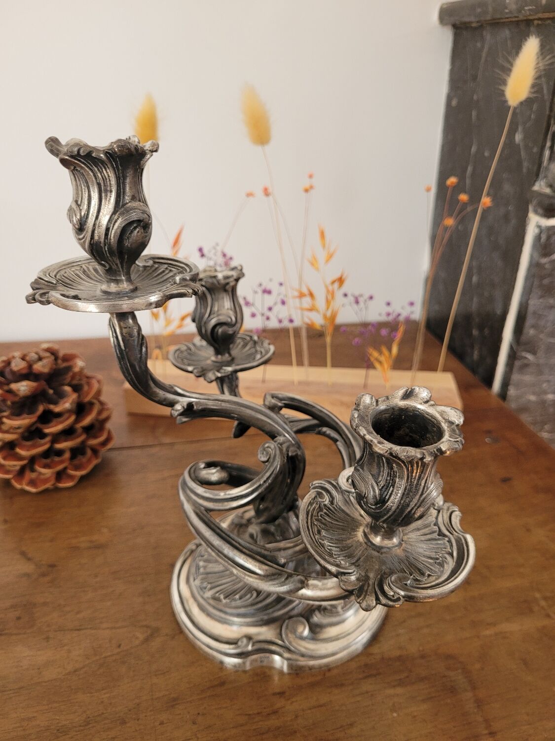 Candelabrum / Chandelier with 3 lights by Saglier Frères