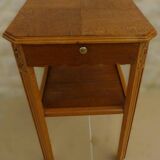 Small art deco style piece of furniture with one drawer and one shelf
