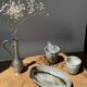 Small oval dish in glazed speckled ceramic L23