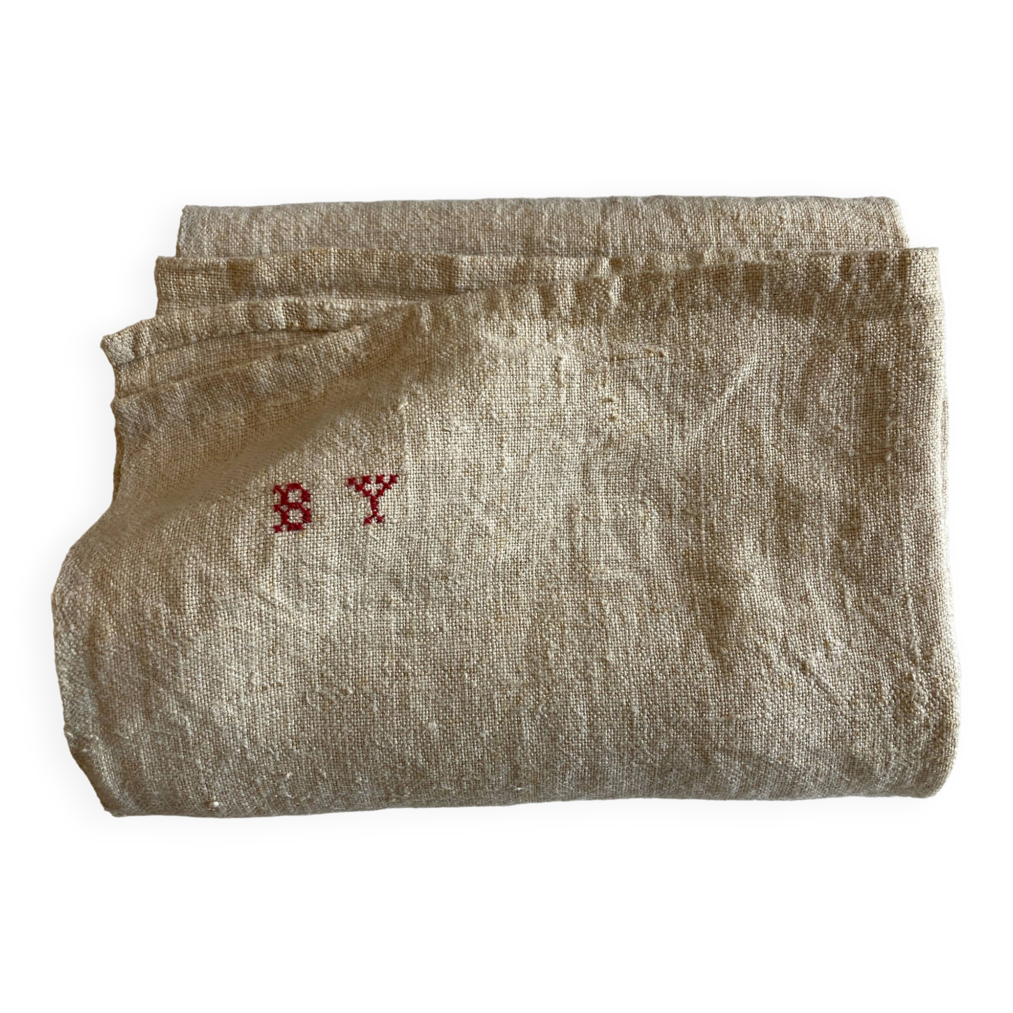 Piece of raw hemp 19th century, reserve linen length 160cm