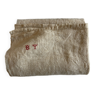 Piece of raw hemp 19th century, reserve linen length 160cm