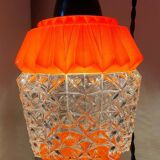 Baladeuse en verre ciselé orange