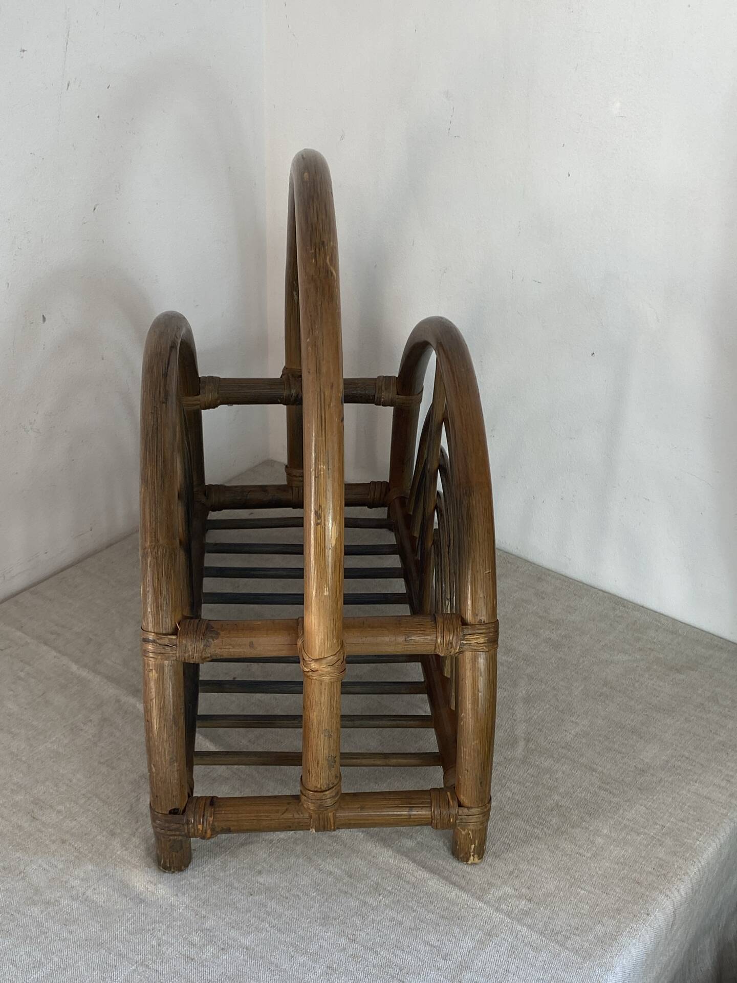 Bamboo and rattan magazine rack