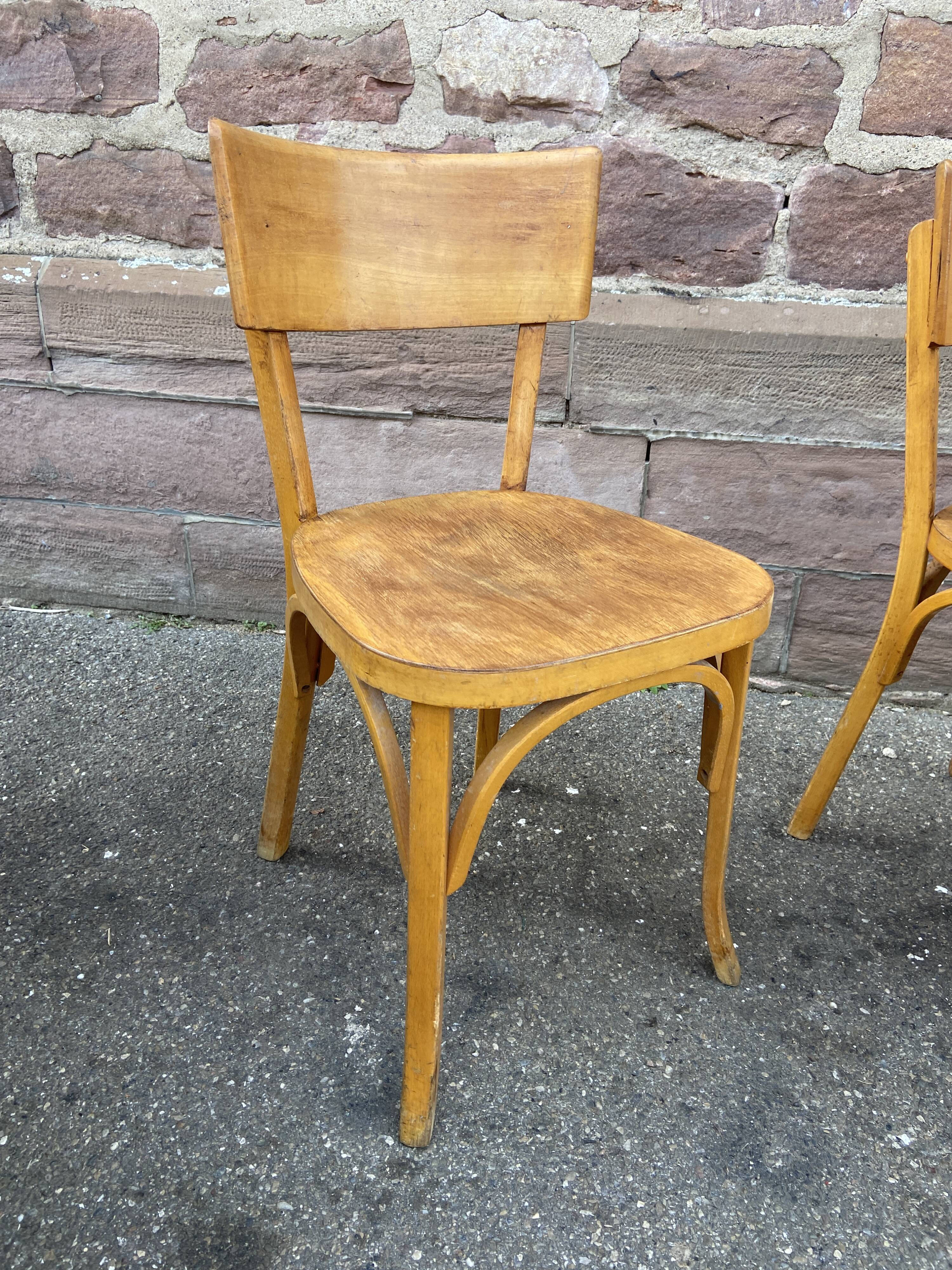 4 chairs bistro café baumann bentwood from the 1950s