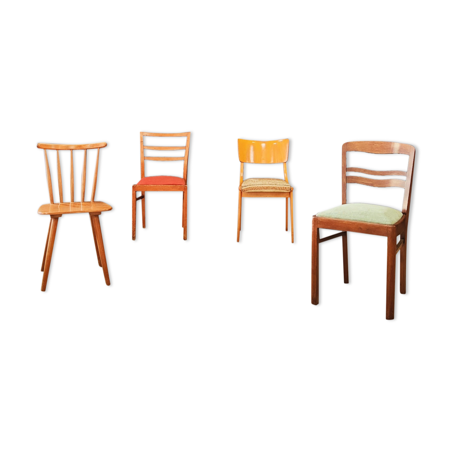 Four mid century chairs | vintage - set of 4 dining chairs