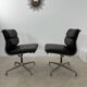 Lot of 2 leather soft pad armchairs chairs EA205 design Charles Eames Herman Miller edition vintage 60s