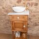 Washbasin / vanity unit in solid oak and white marble