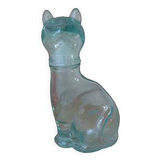 Small Vintage Cat Bottle, Carafe or Flask in Light Blue Glass VEA Italy