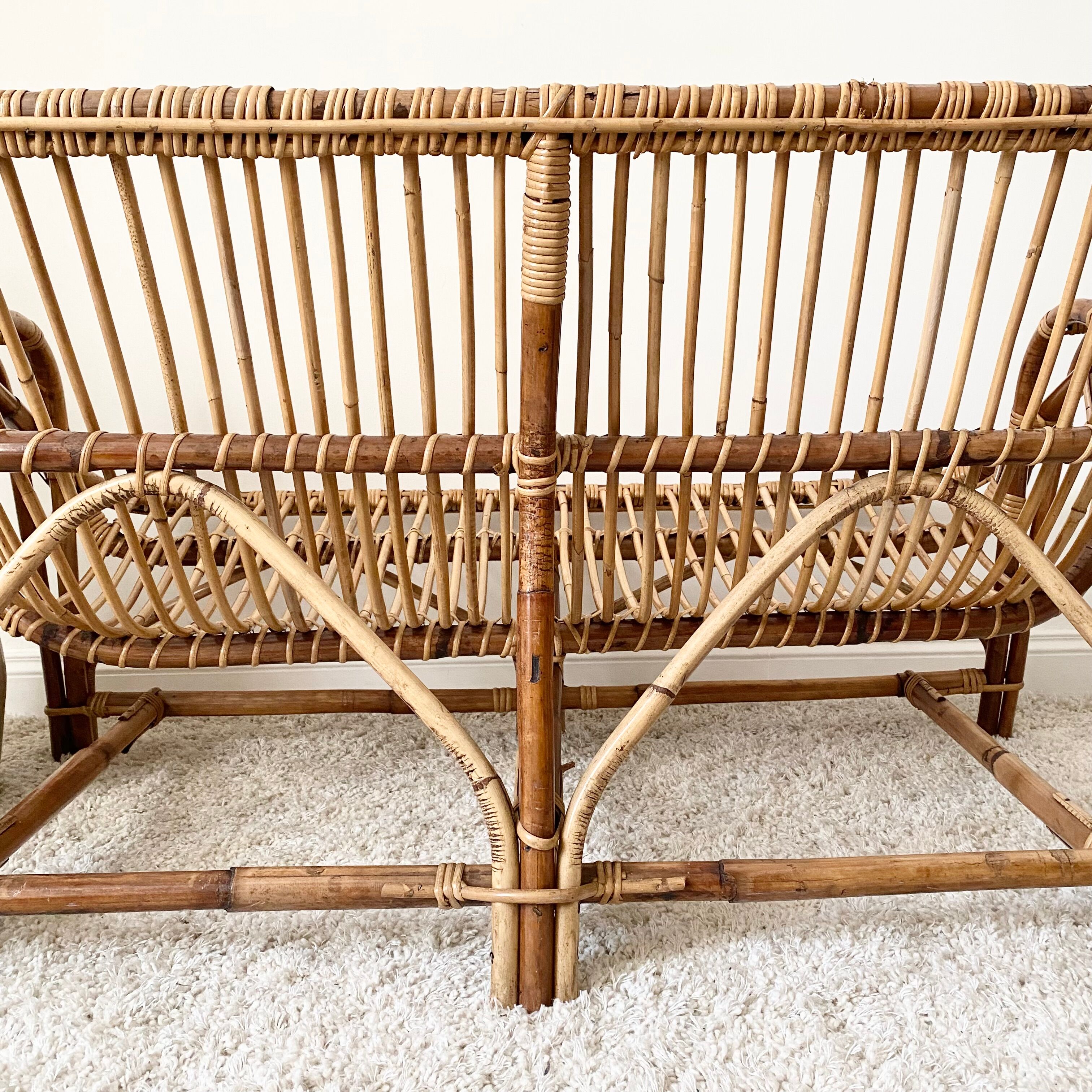 Vintage rattan sofa