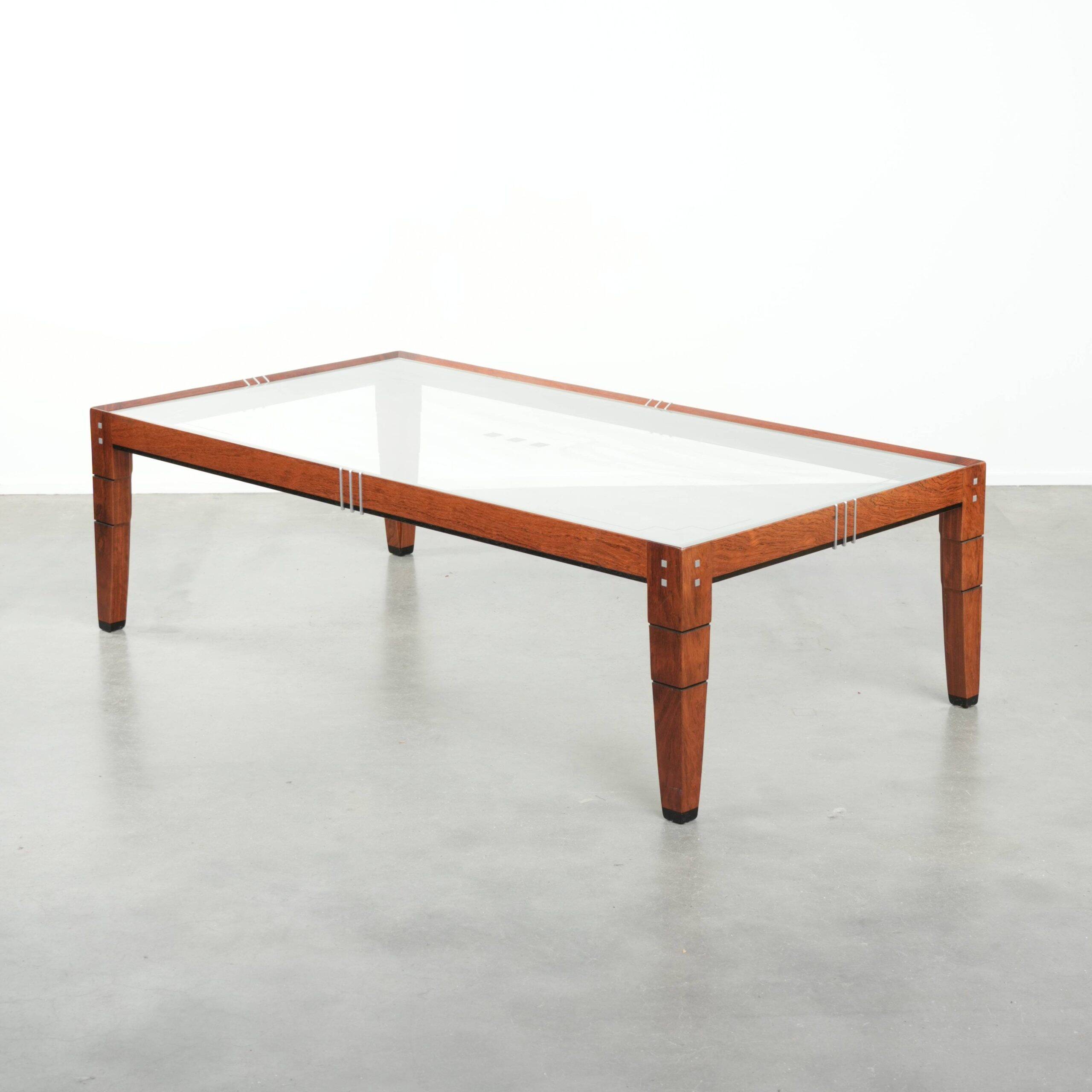 Art Deco coffee table with a glass top in very good condition