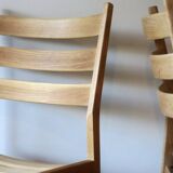 Pair of solid ash wide-seat dining chairs by Kurt Ostervig for KP Mobler, Denmark 1950s