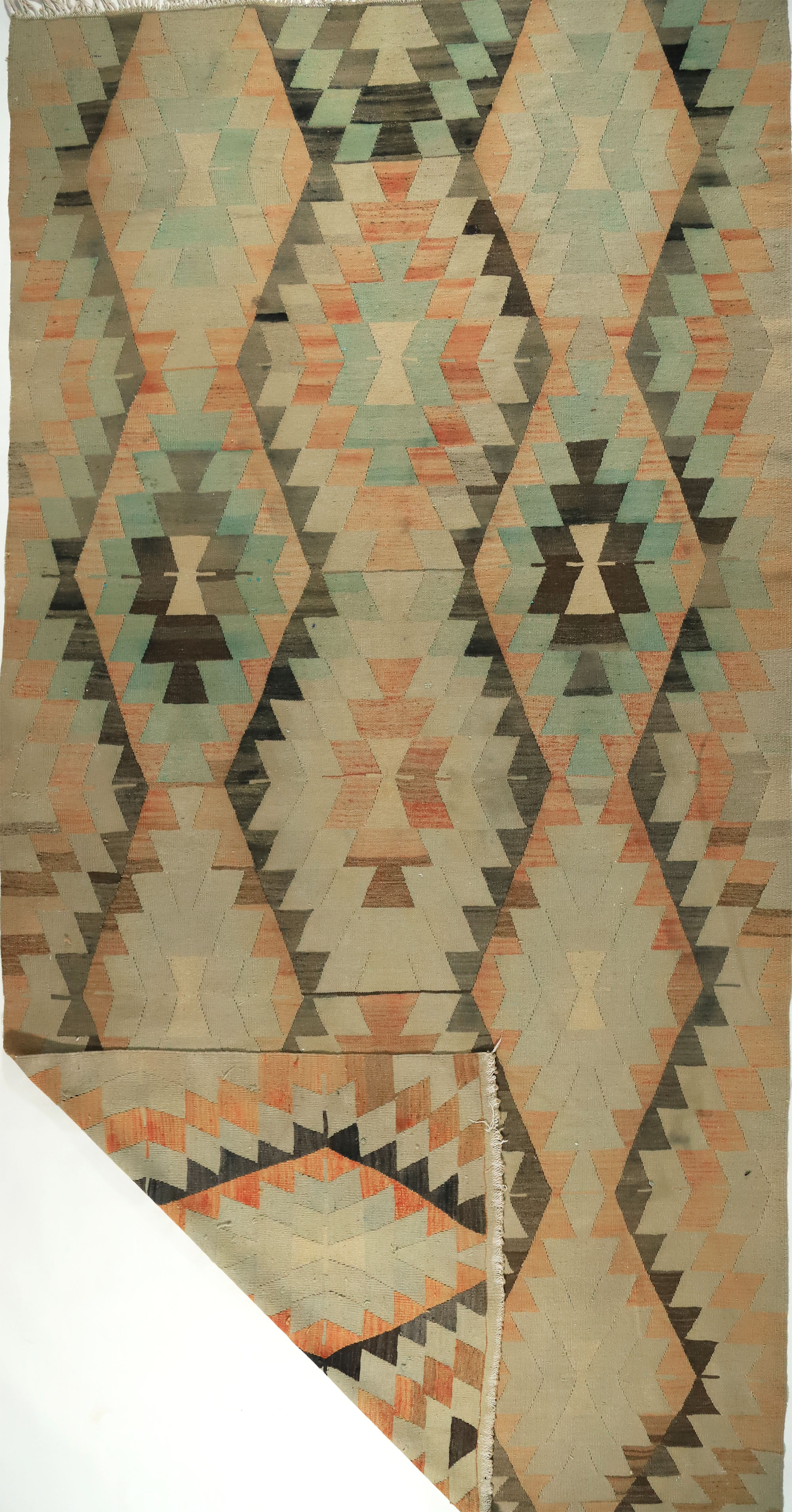 Anatolian handmade kilim rug 388 cm x 195 cm