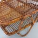 Table basse avec plateau porte-revue en rotin vintage des années 60