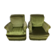 J. Prévost Paris: magnificent pair of velvet toad armchairs from Genoa