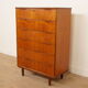 Commode vintage | Teck | 6 tiroirs | 121 cm