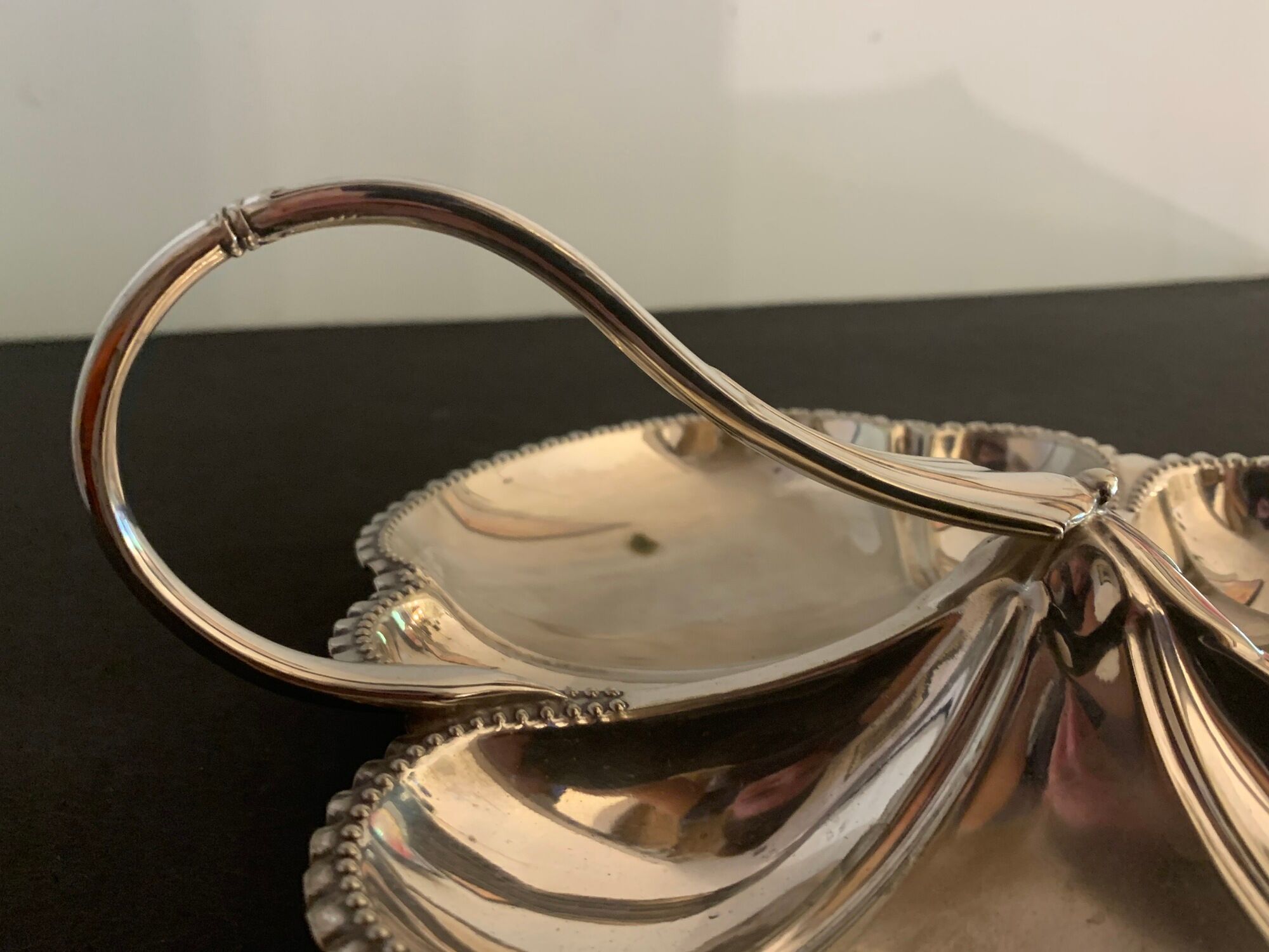Walker Silver Metal Aperitif Dish - Sheffield Hall England Art Deco 1920
