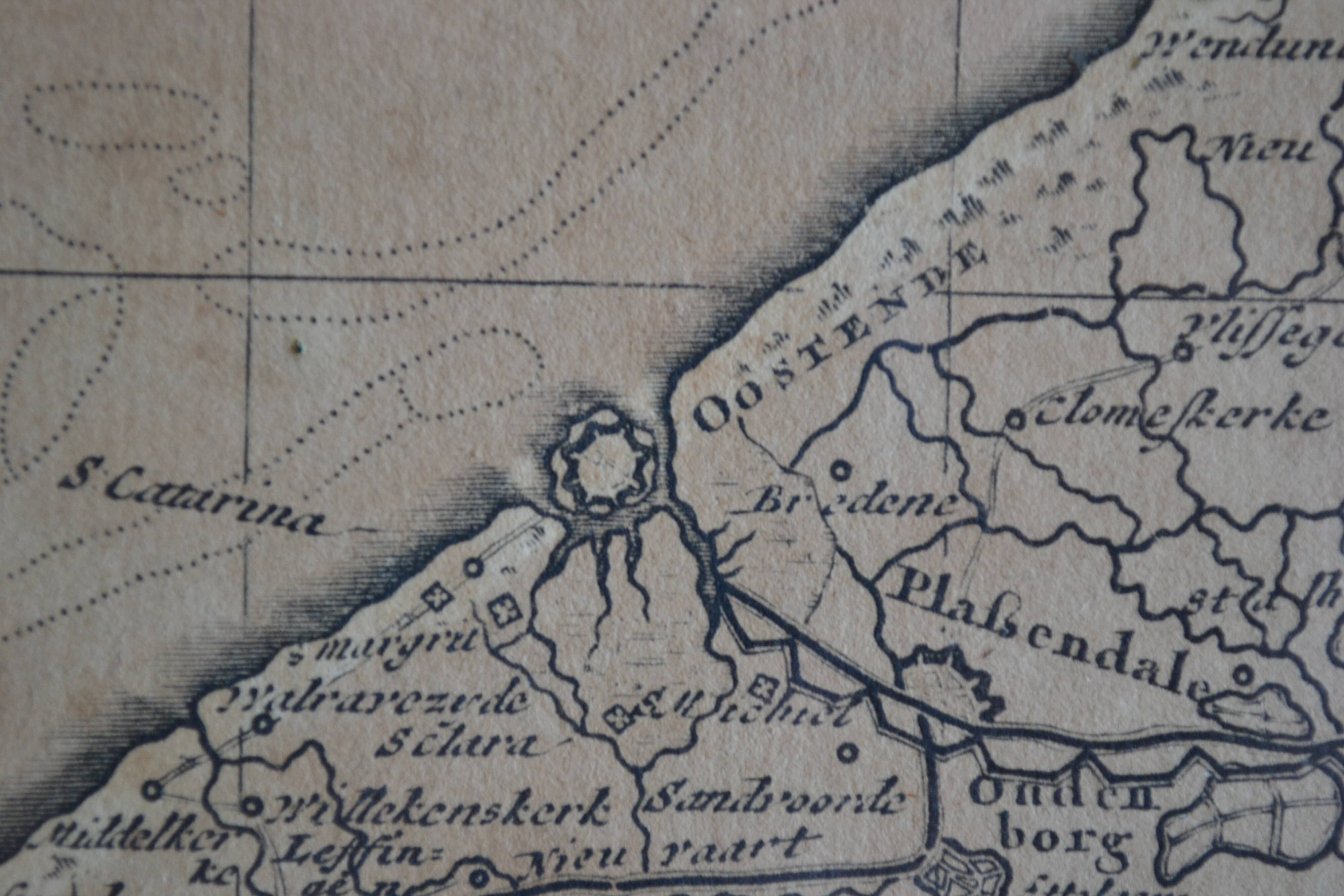 Map of the County of Flanders Belgium by Peter Schenck (1660 1718)