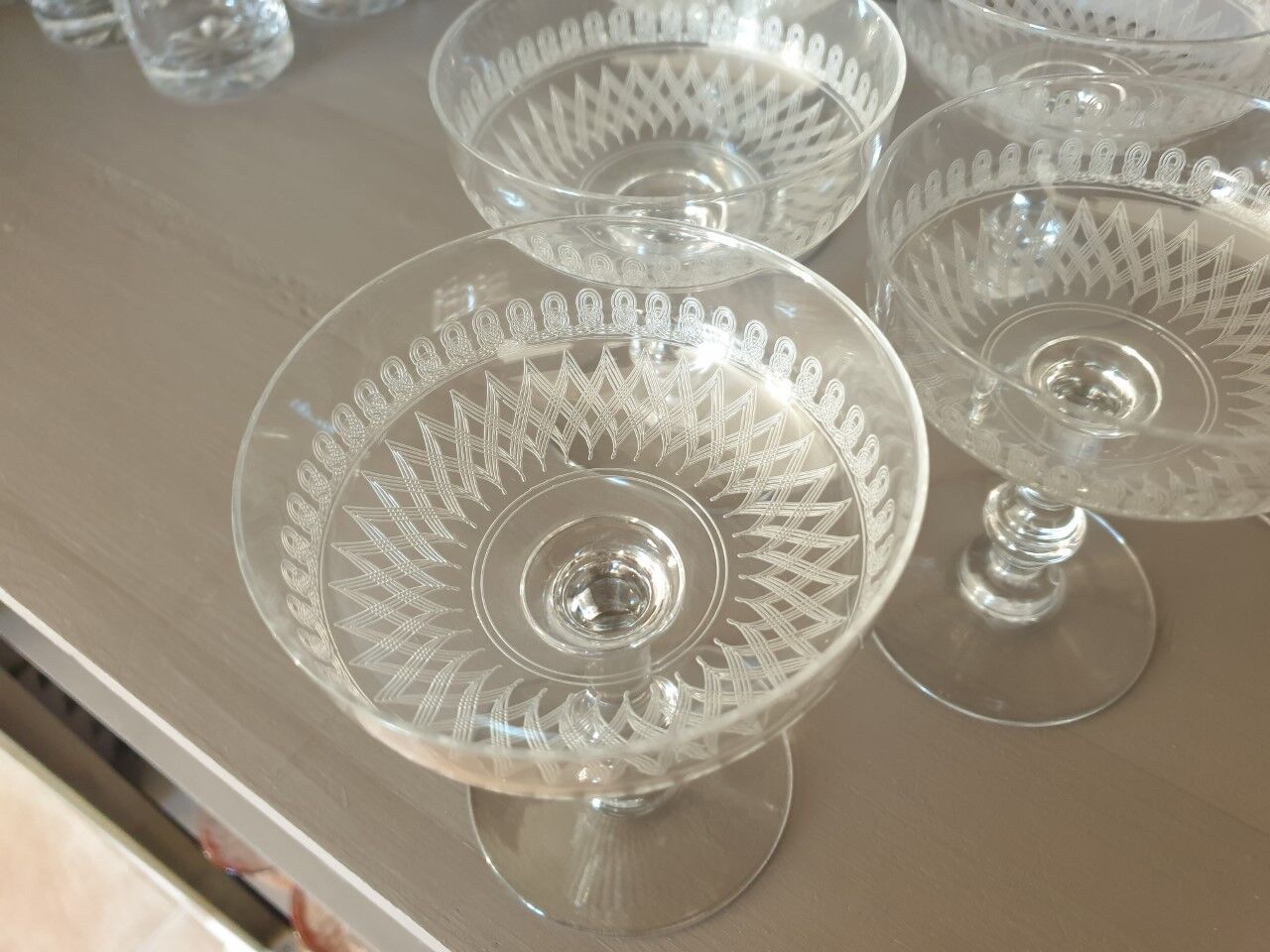 Old champagne glasses