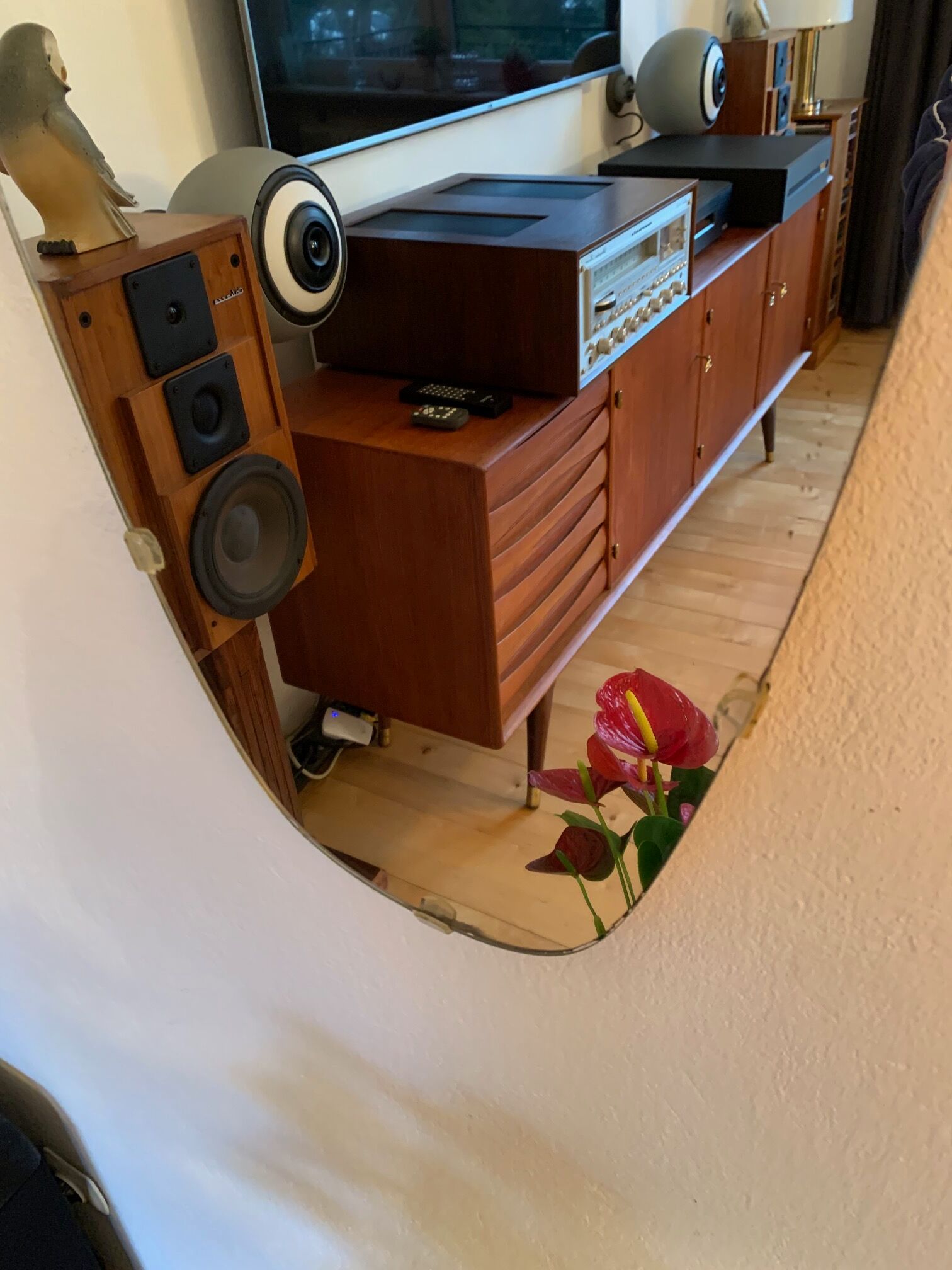 1960s asymmetrical mirror 35x78cm