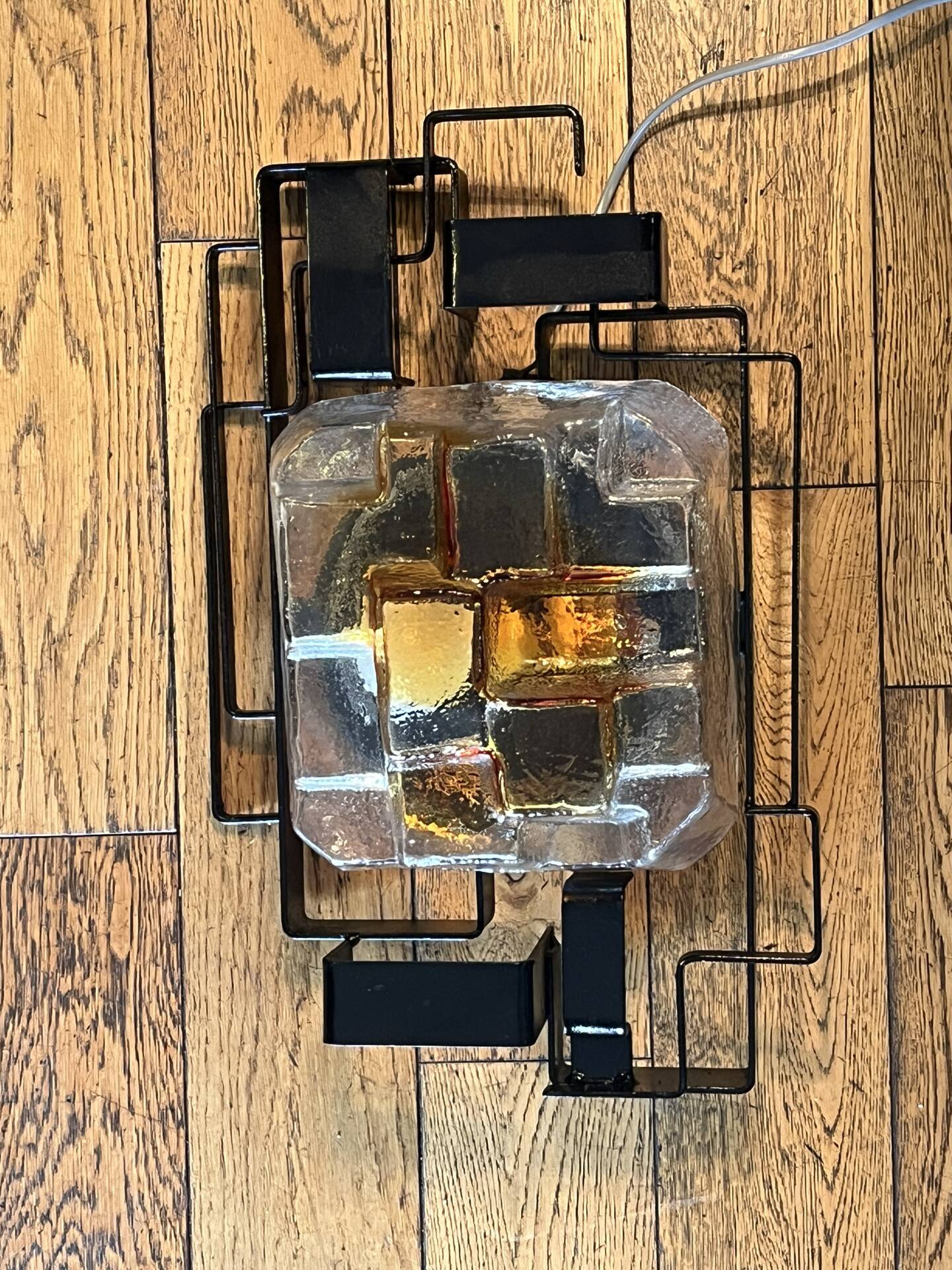 Brutalist wall sconce Murano glass