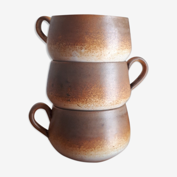 Trio of stoneware cups