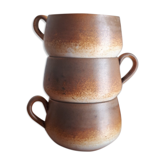 Trio of stoneware cups