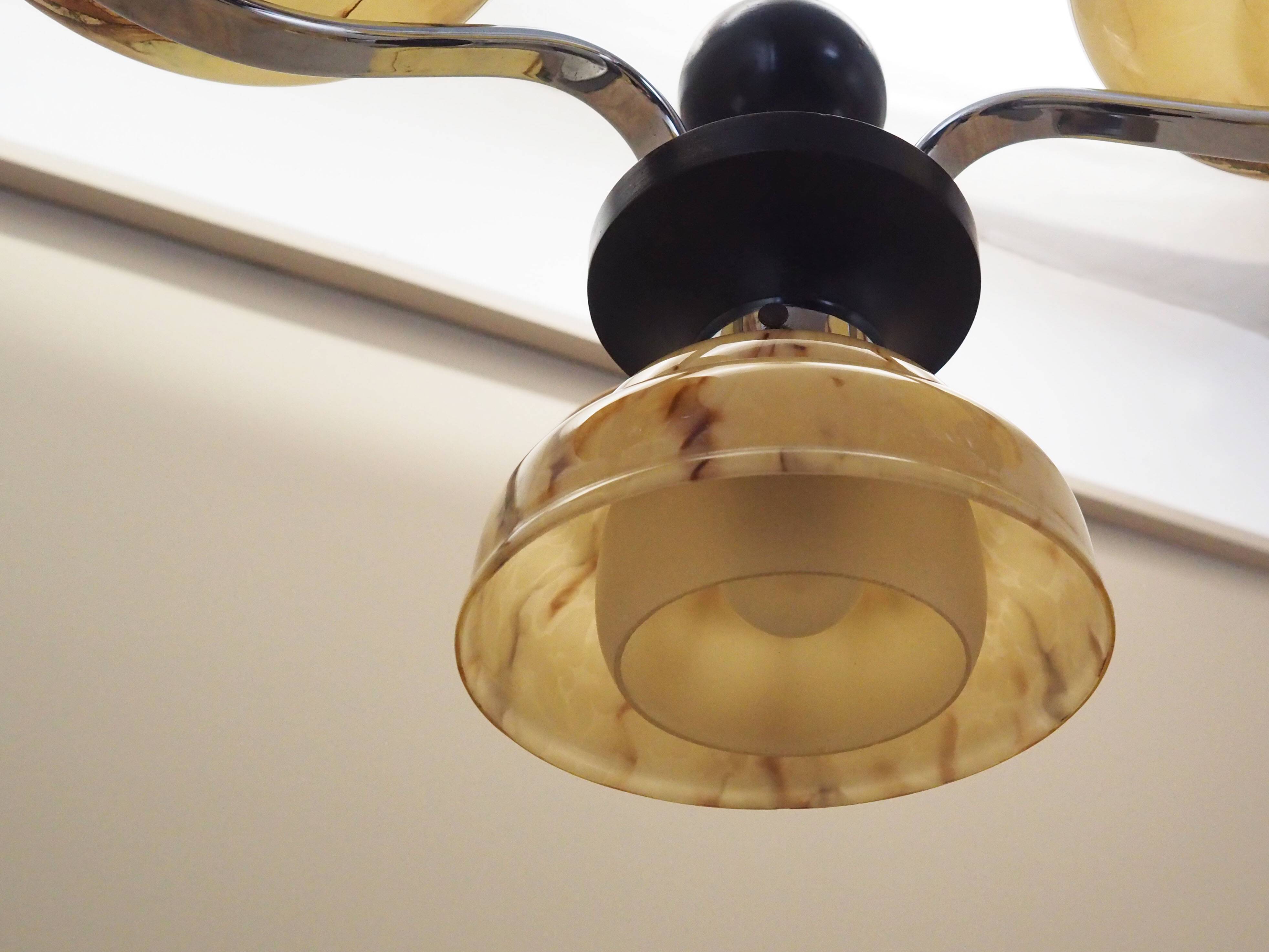 Glass chandelier, Danish design, 1970s, production: Denmark