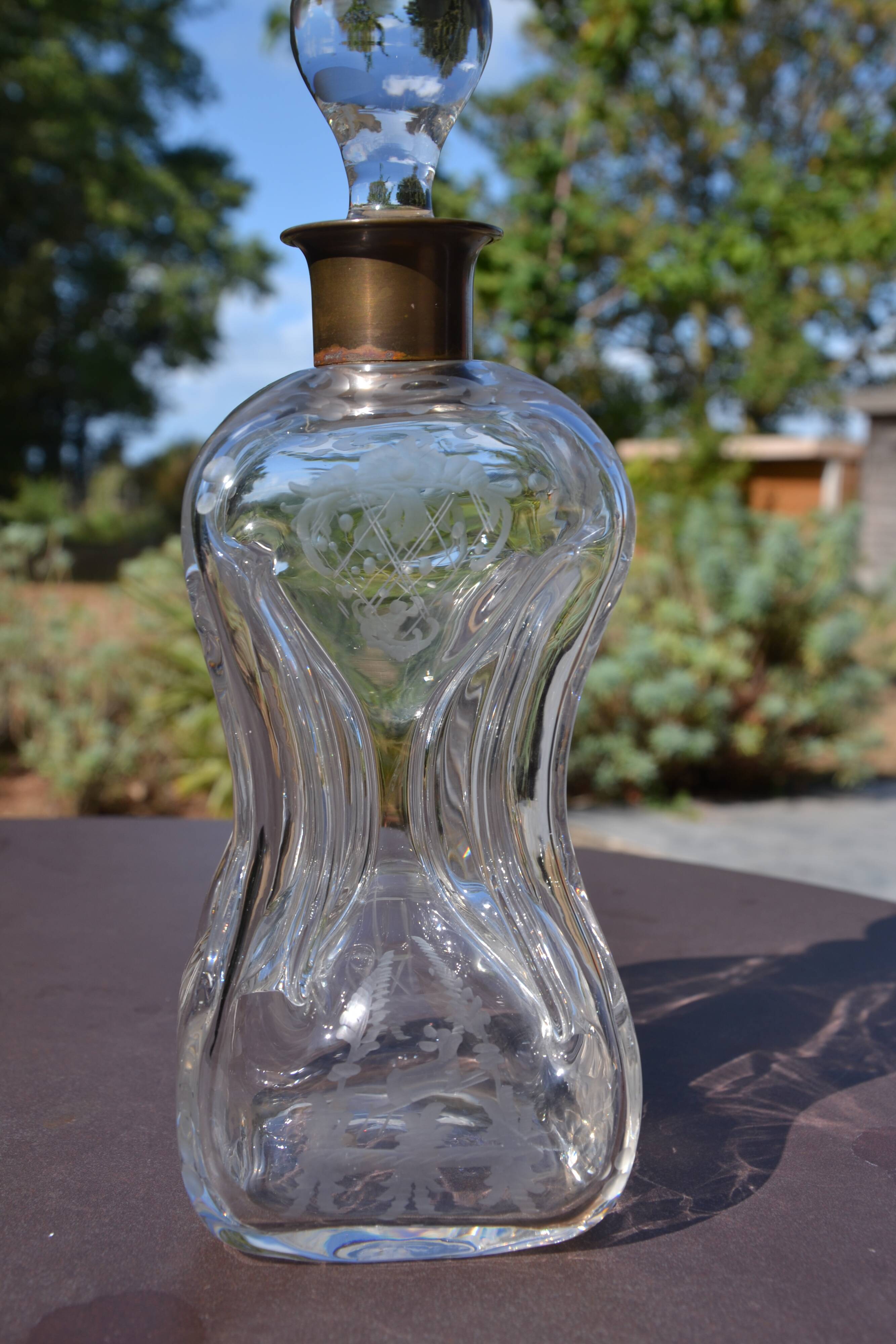 Carafe en cristal gravé Jacob Eiler Bang Danemark