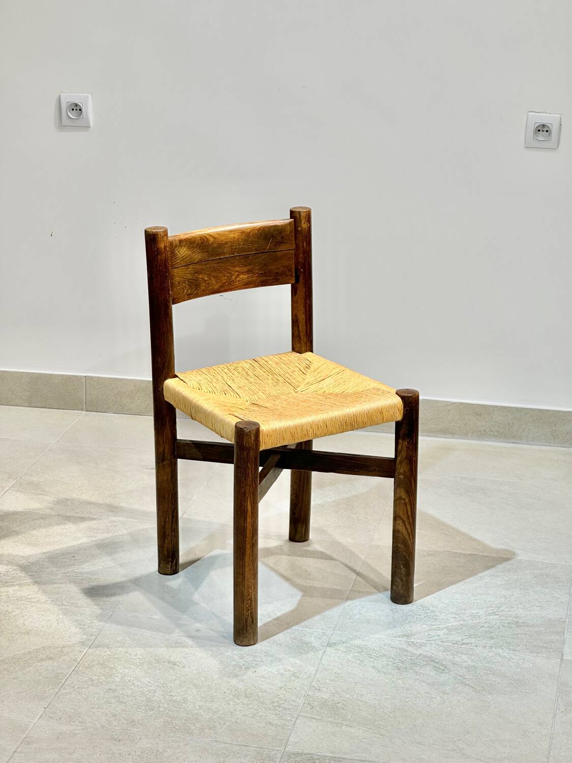 Set of 2 Charlotte Perriand Meribel chairs, in ash, circa 1950, original edition