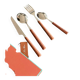 Loro Piana 4-piece mahogany knife and fork set