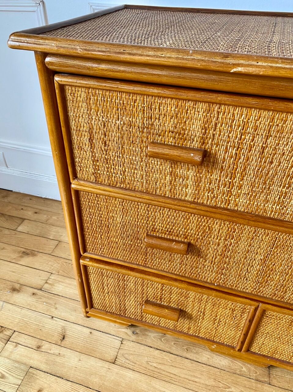 Rattan chest of drawers