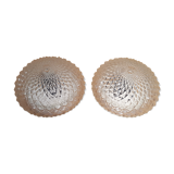 Pair of ceiling in cast glass