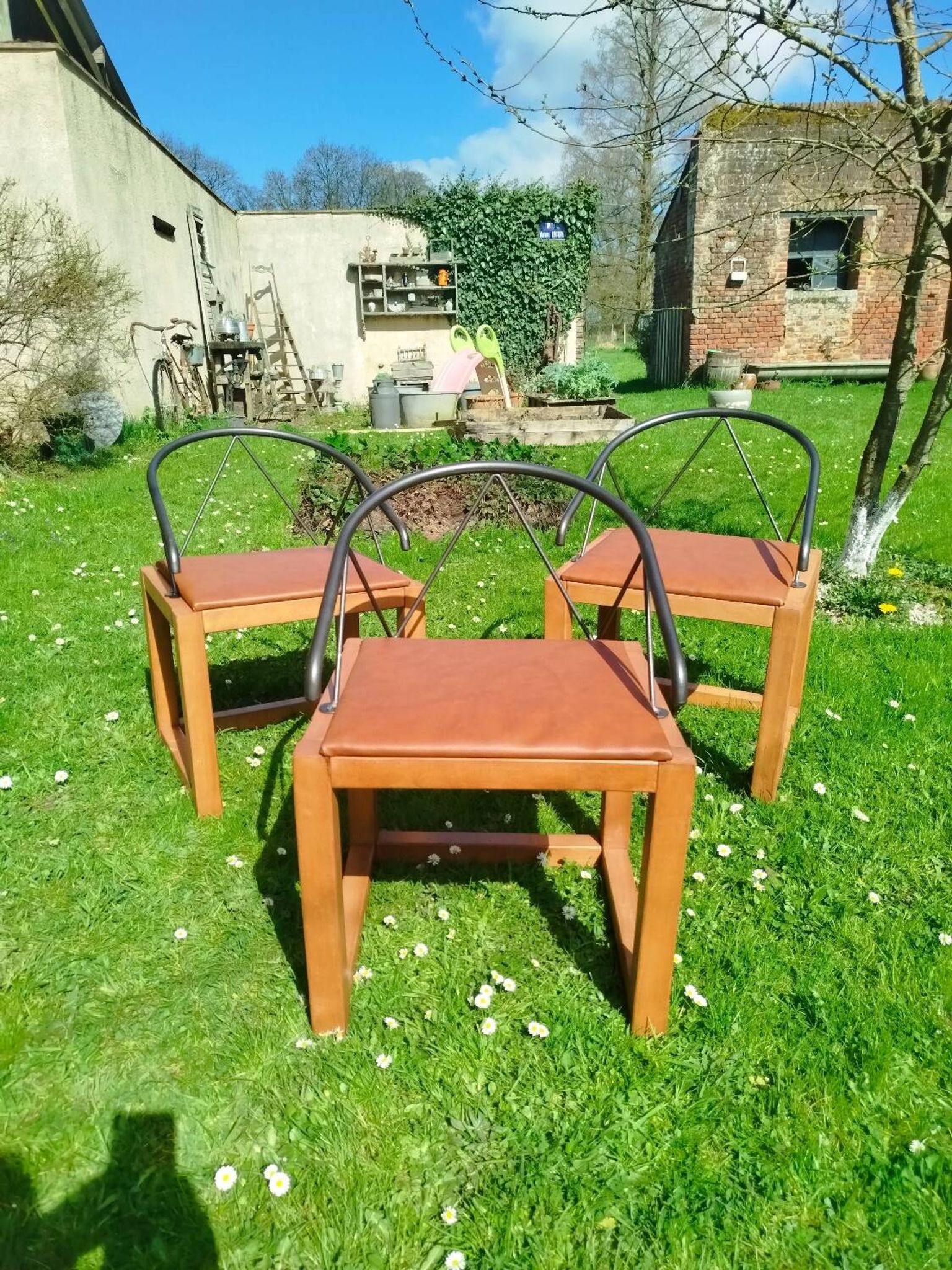 3 Post-Modern armchairs