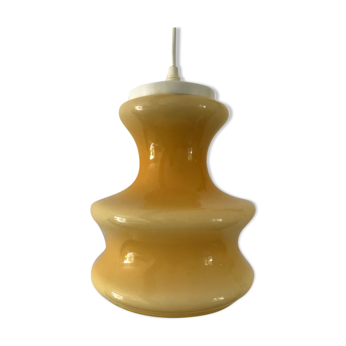 Vintage opaline pendant lamp 60s