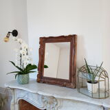 Carved wooden mirror
