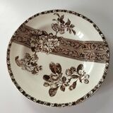 Antique plate with brown floral decoration, Grand dépôt E. Bourgeois