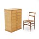 Woven wicker chest of drawers, 1980s