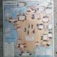 Vintage school map of France "Commerce and Clothing"