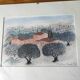 Watercolor landscape of Provence
