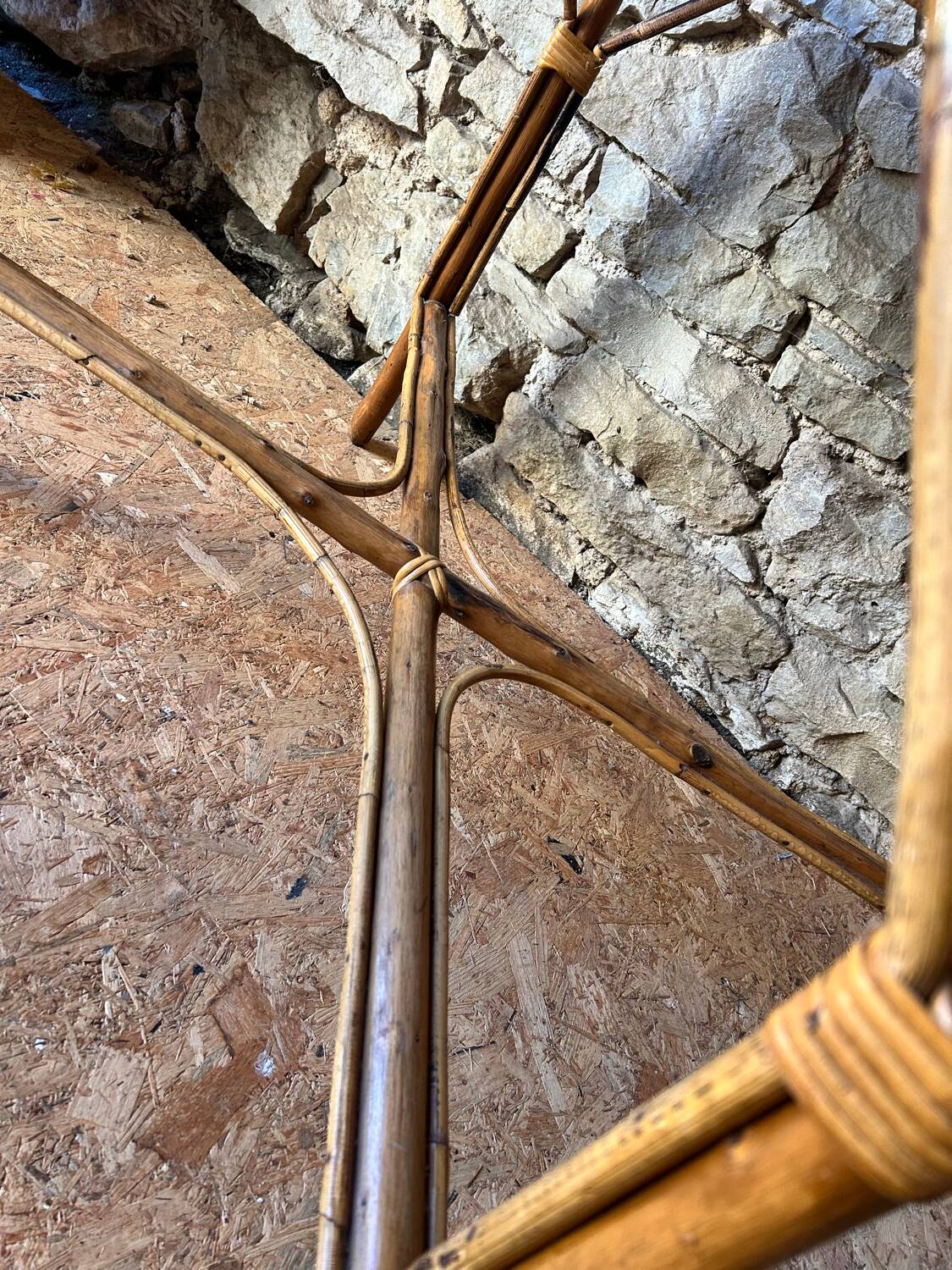 Rattan and wicker table from the 60s/70s