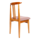 Blush pink bouclé chair mid-century in light wood by M. Zielinski, Europe, 1960s