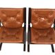 Set of 2 Scandinavian leather office chairs, Norway, 1960