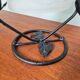 Art Deco night light in wrought iron and satin glass signed Degué