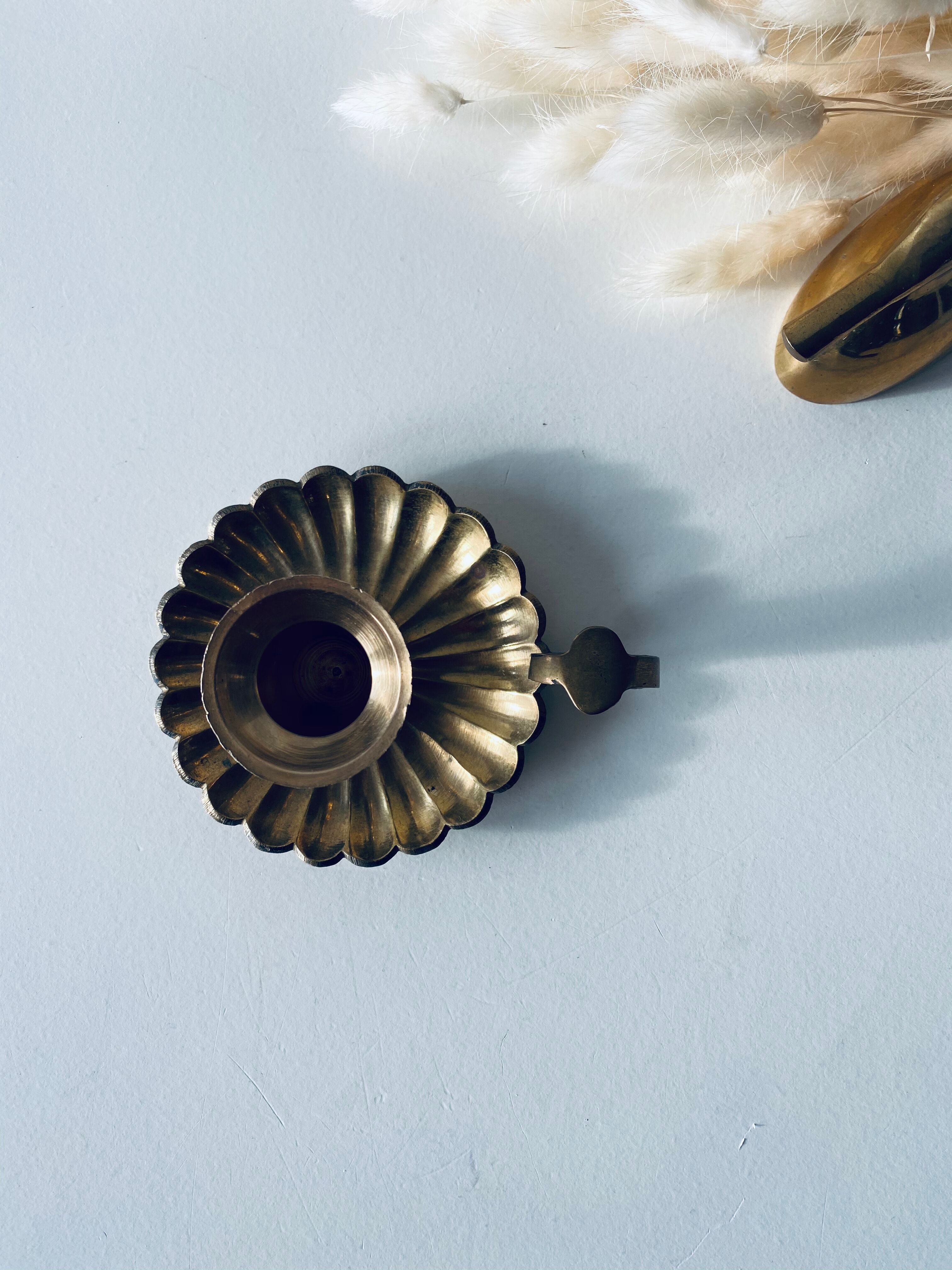 Old brass candlestick