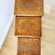 Ensemble de tables d'appoint ou tables gigognes vintage, 3 pièces, motif bois incrusté