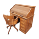 Bureau américain en chêne et son fauteuil